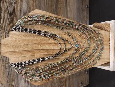 Navajo Pearl Necklace and Seed Bead 2 Piece Necklace Set