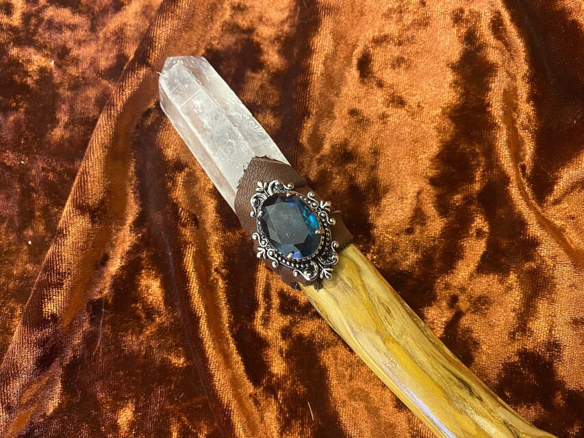 White Willow Crystal Wand - Teal Tourmaline