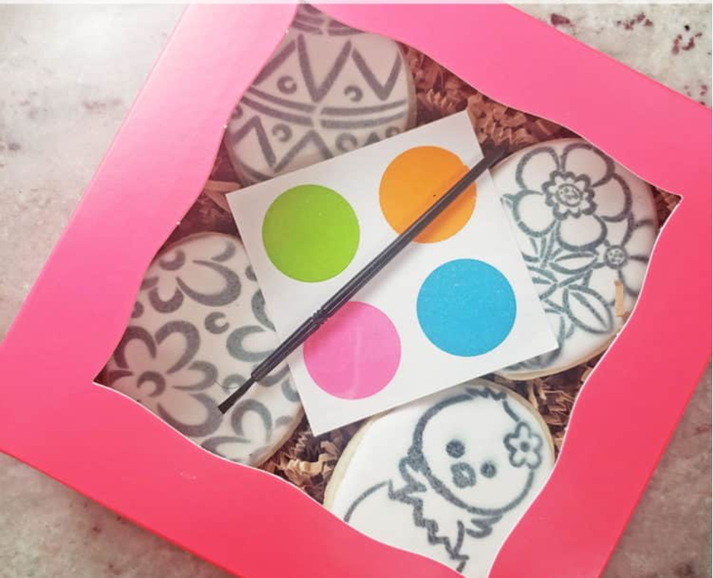 Easter is right around the corner! I will have these cookie kits available for a perfect gift! The kit will include four delicious homemade Easter themed sugar cookies, one pastel paint palette for coloring and one paint brush for $18! ????